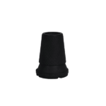 Black rubber cylindrical stopper with a flared, wider base.